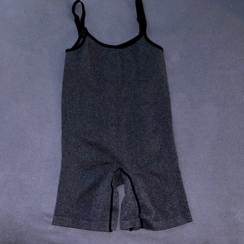 FLEX OWN IT Seamless Bodysuit Full Slip Shapewear Tank XL Women Charcoal Grey